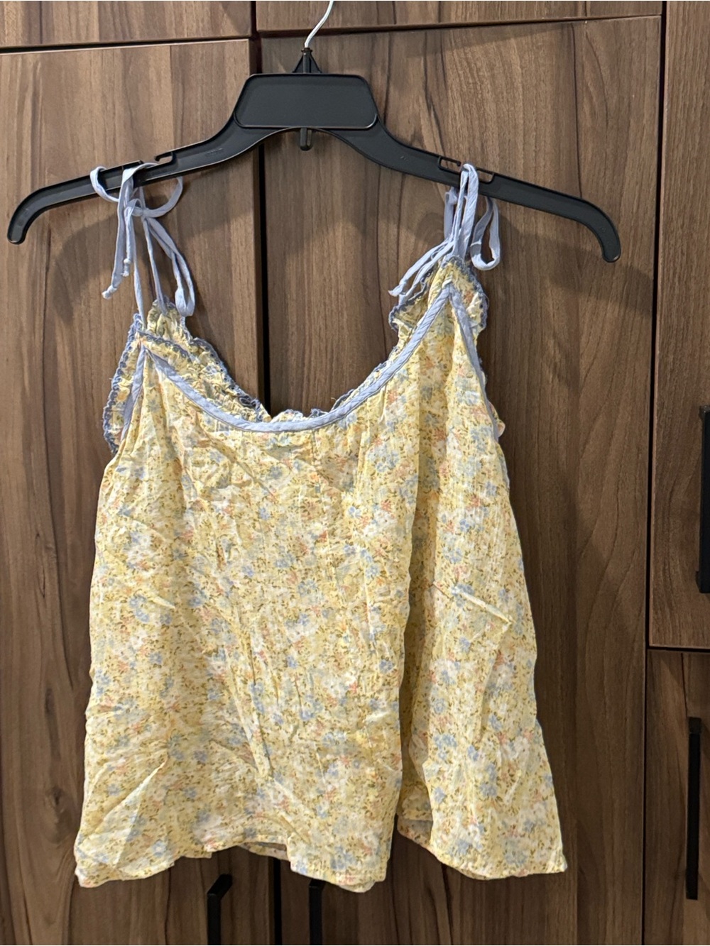 American Eagle Outfitters Yellow Floral Tie-Strap Tank - Picture 3 of 6